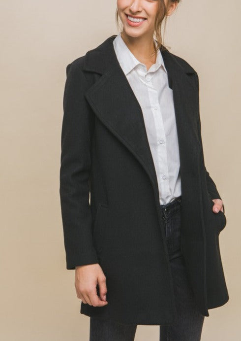 Fleece Mid-Long Line Coat S-XL