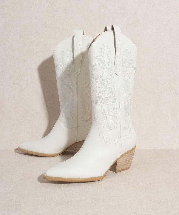 Anjolie -White Classic Western Boot