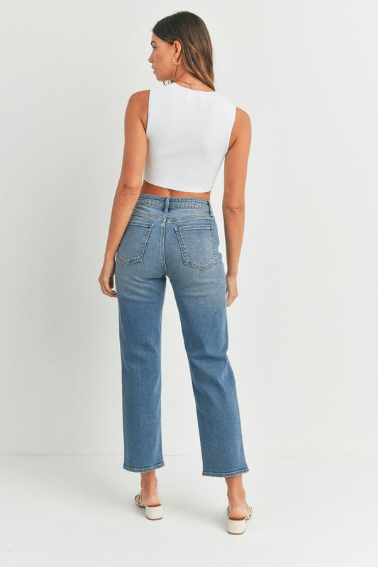 HIGH RISE CLEAN VINTAGE STRAIGHT LEG JEANS