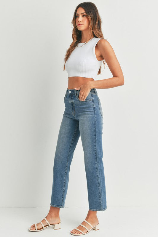 HIGH RISE CLEAN VINTAGE STRAIGHT LEG JEANS