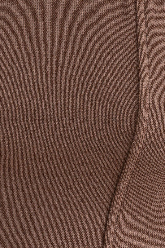 Long Sleeve Crop Top Brown