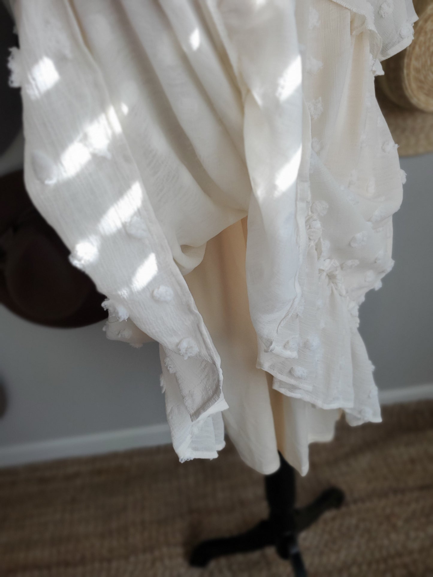 Flutter Sleeves V-neck Dress