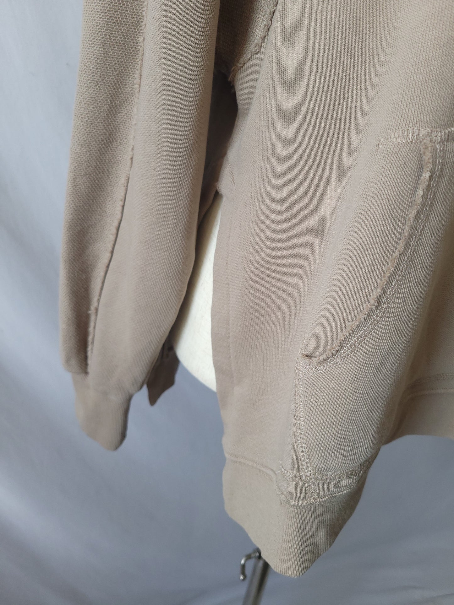 Oversized Pullover Side Slits Sweatshirt Taupe