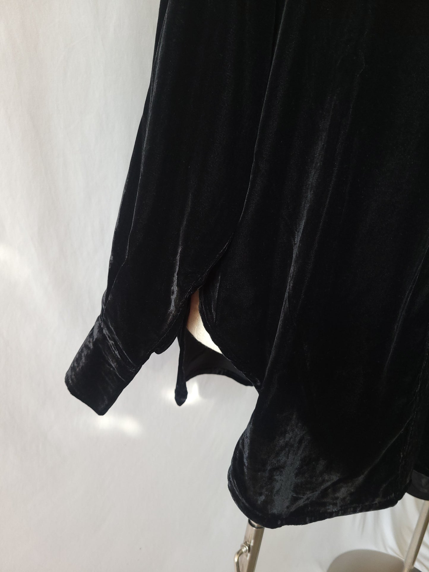 Velvet Long Sleeve Button Down Oversized Jacket