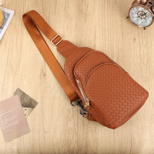 Vegan Leather Sling Crossbody Bag