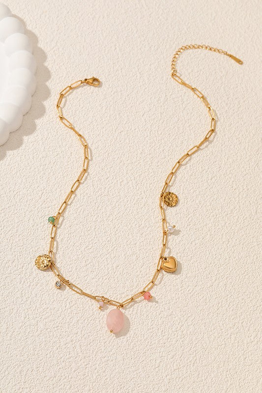 Charm Necklace Stone TITANIUM STEEL