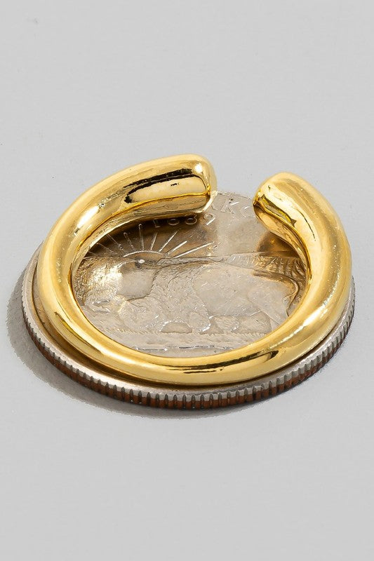 Gold Dipped Simple Open Band Ring