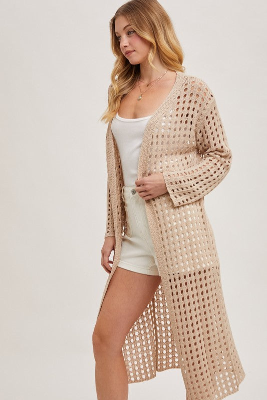Harper Knit Open Cardigan Beige / S Harper Knit Open Cardigan Beige / S