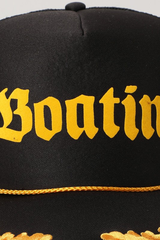 BOATIN Lettering Logo Foam Mesh Back Trucker Hat