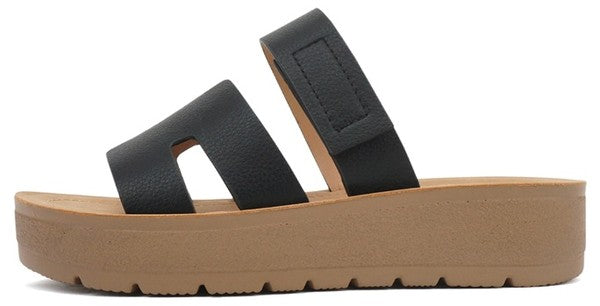 Platform Heel Black Sandal