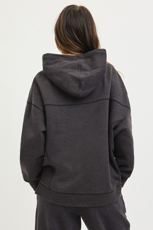 Oversized Hoodie Cotton Blend Sweatshirt