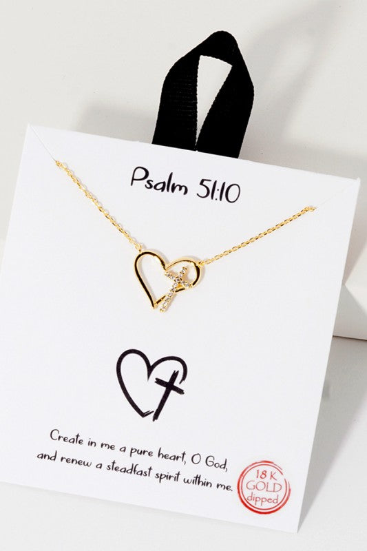Cross Heart Gold Dipped Necklace