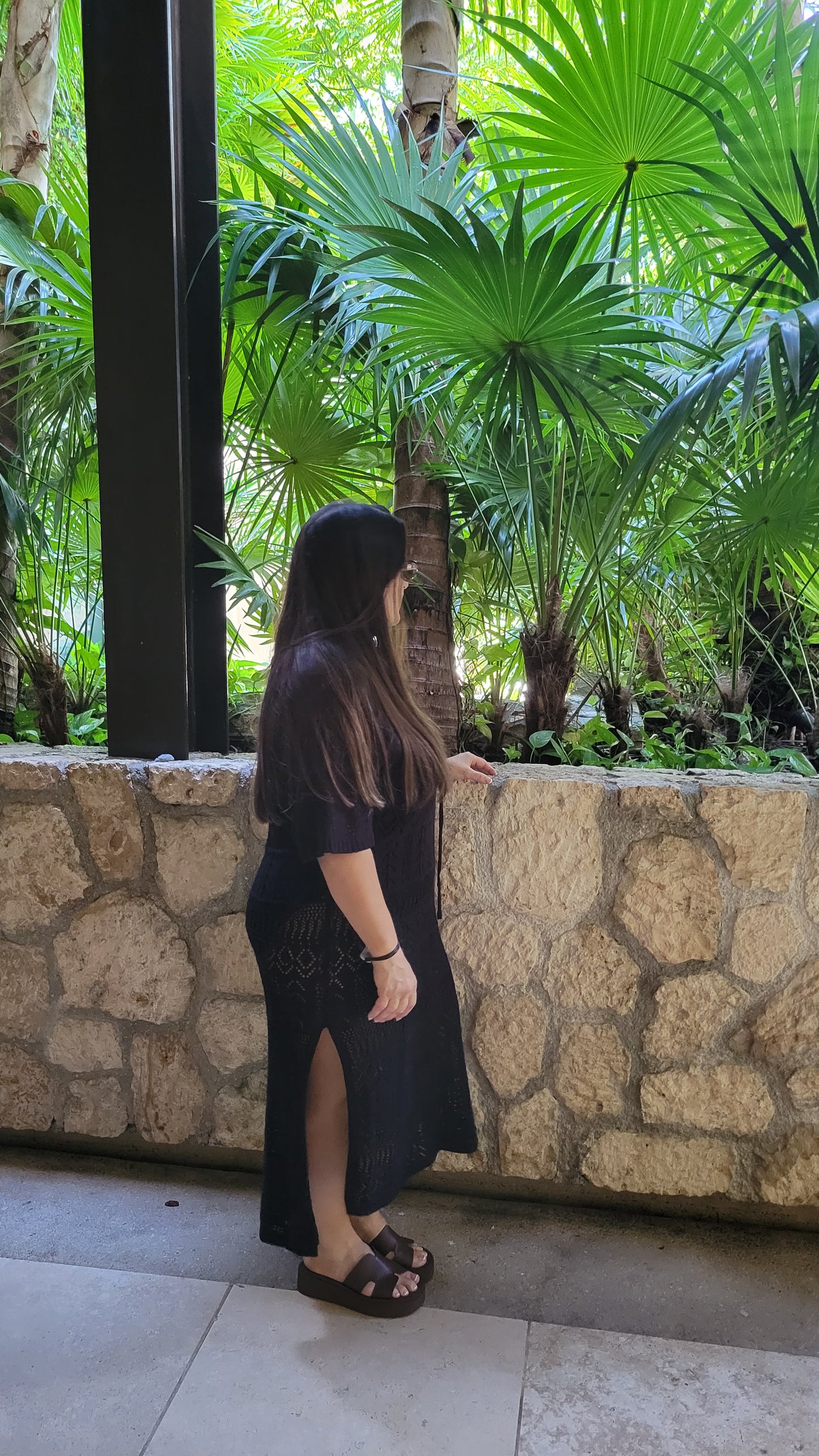 Open-knit Relaxed Fit Beach Cover Up Dress