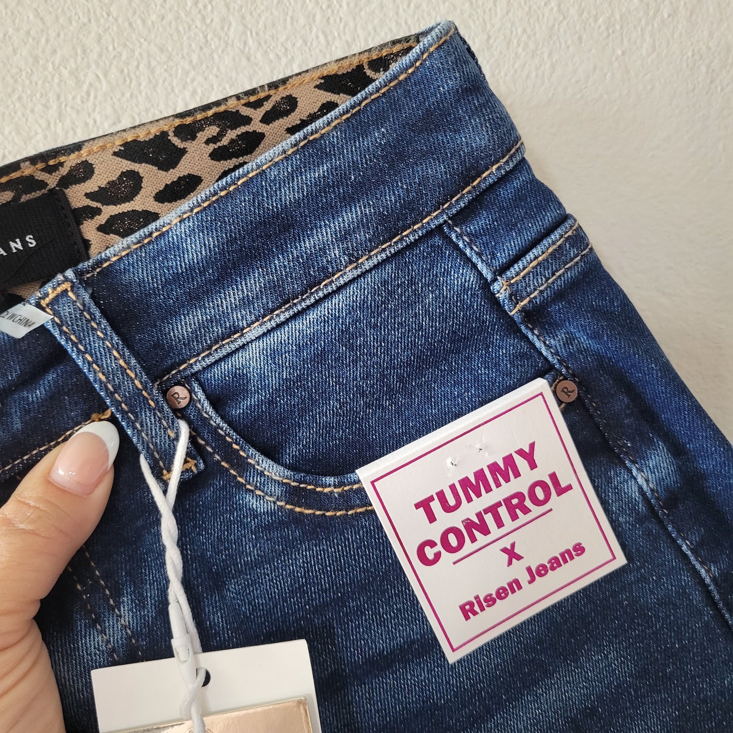 Tummy Control Elastic Band Waist High Rise Straight Leg Jeans 0-3XL