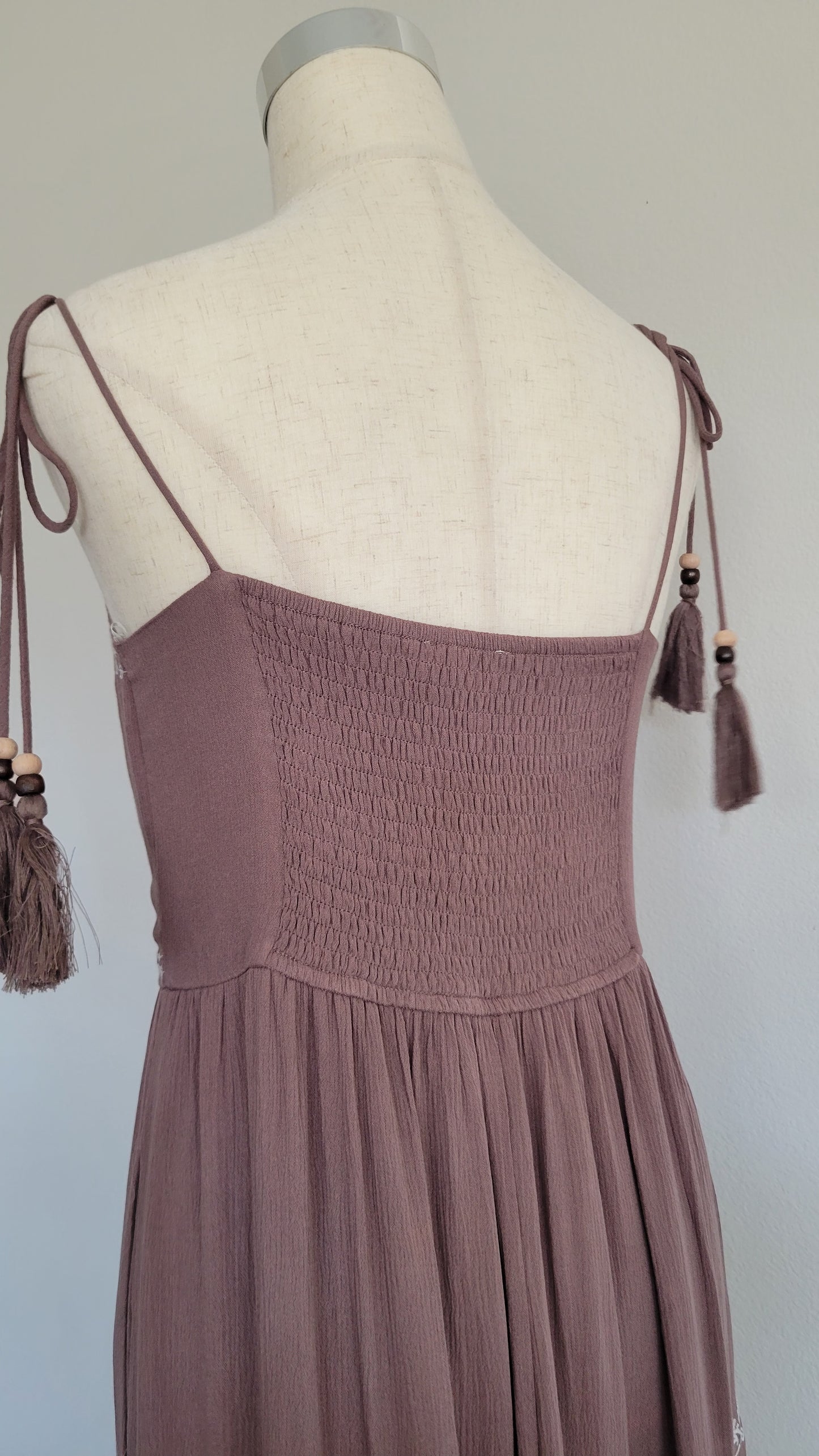 Dawn Embroidery Tiered Maxi Sun Dress Brown