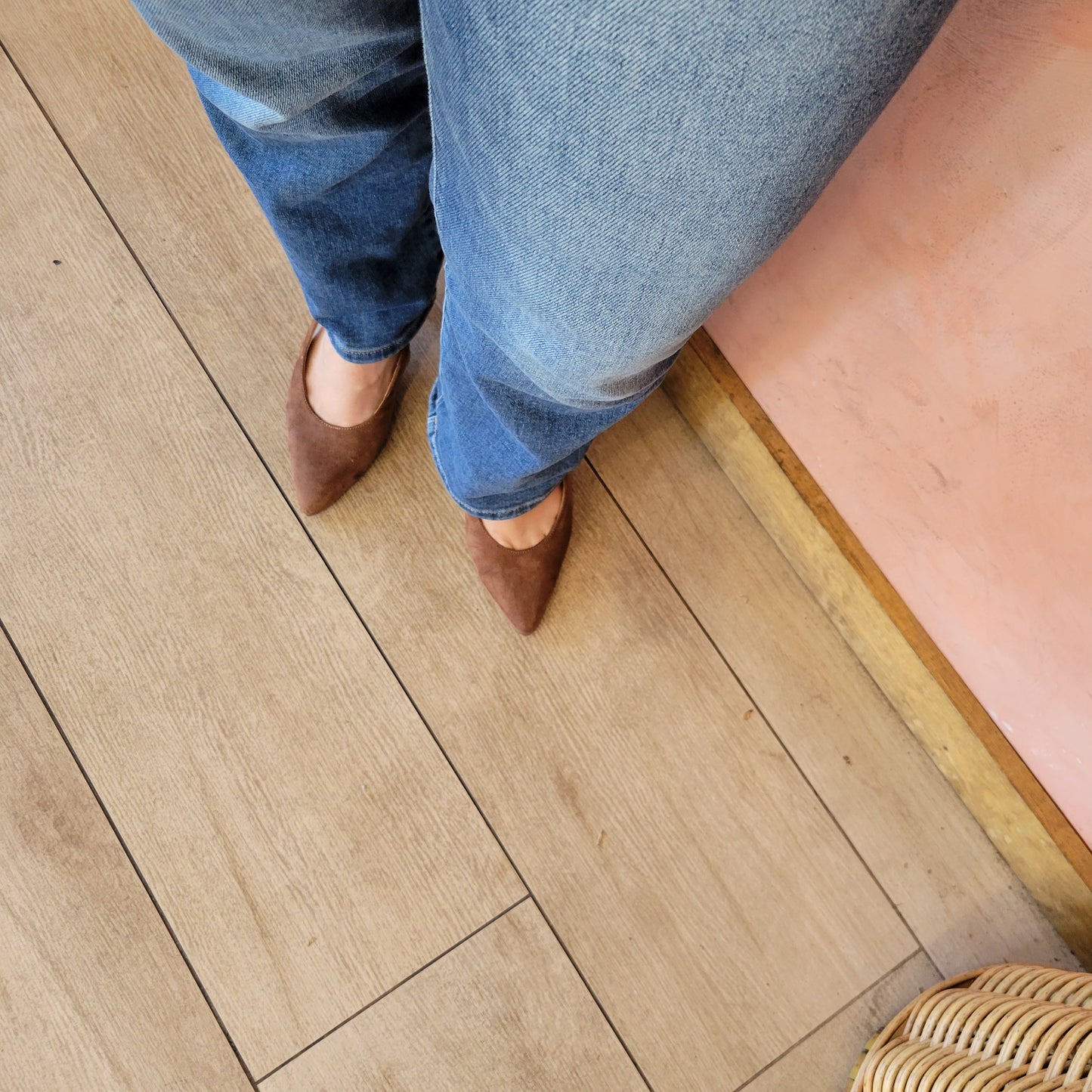 Kitty Suede Slingback Heels Brown