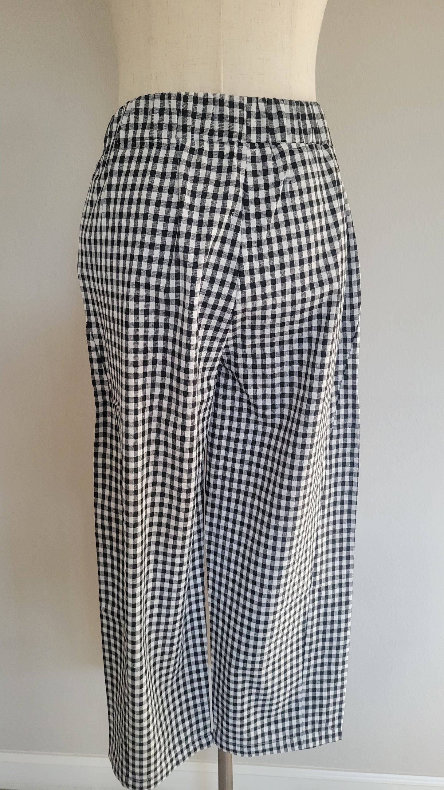 Erica Gingham Cotton Straight Pants