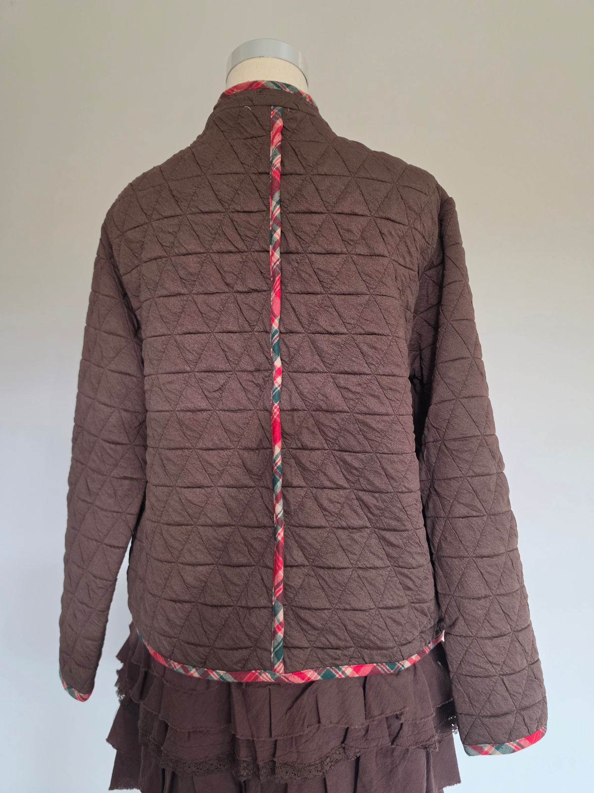 Nutcracker Bear Dark Brown Quilted Jacket S-XL