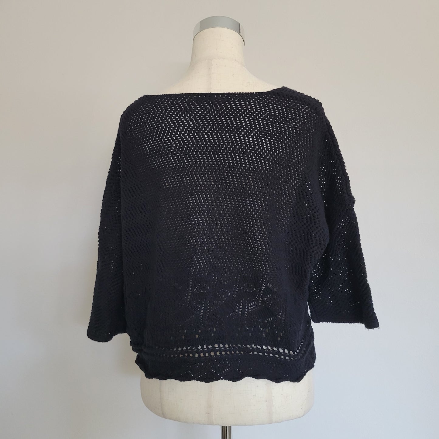 Crochet Oversized Crop Top Black