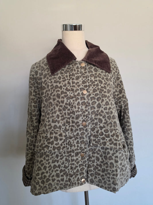 Leopard Cotton Relaxed Chore Jacket
