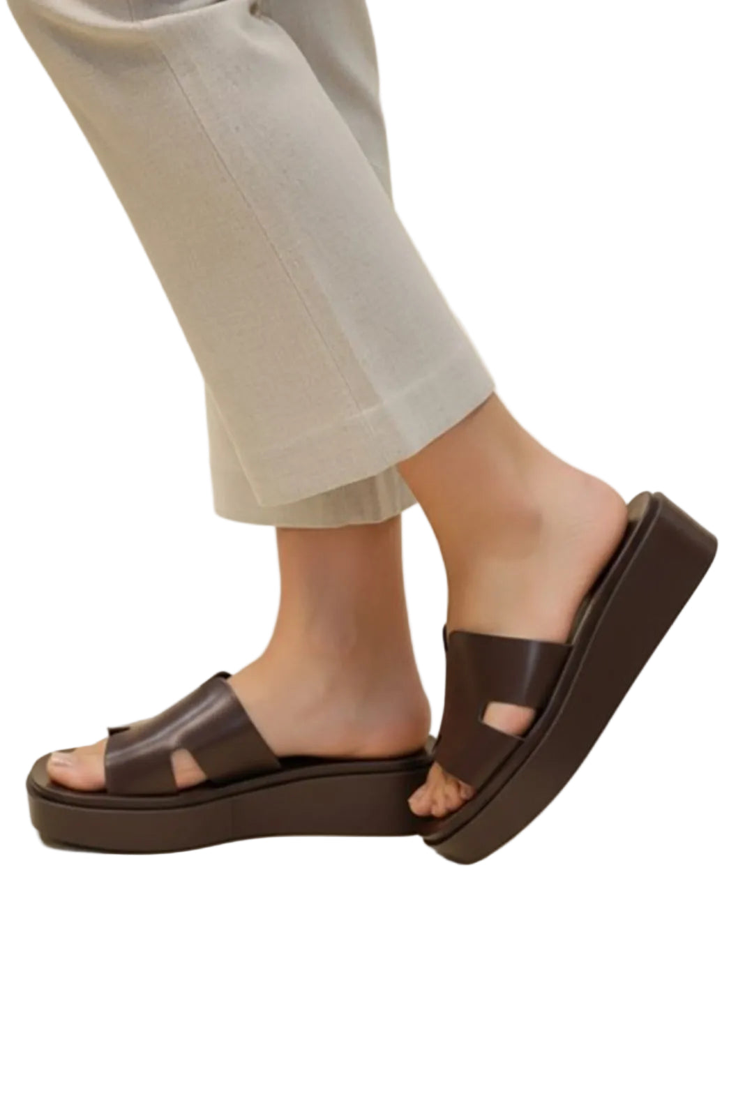 Platform Heel Sandal Espresso Brown