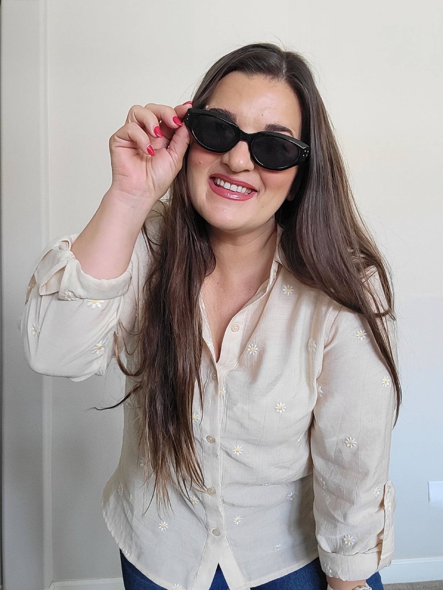 Retro Small Oval Cat Eye Sunglasses