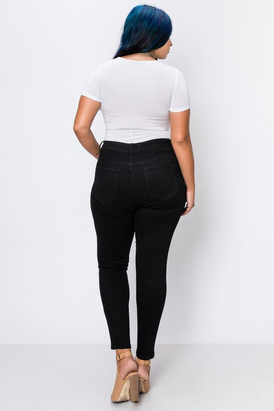 High Rise Black Skinny Jeans 1XL-3XL