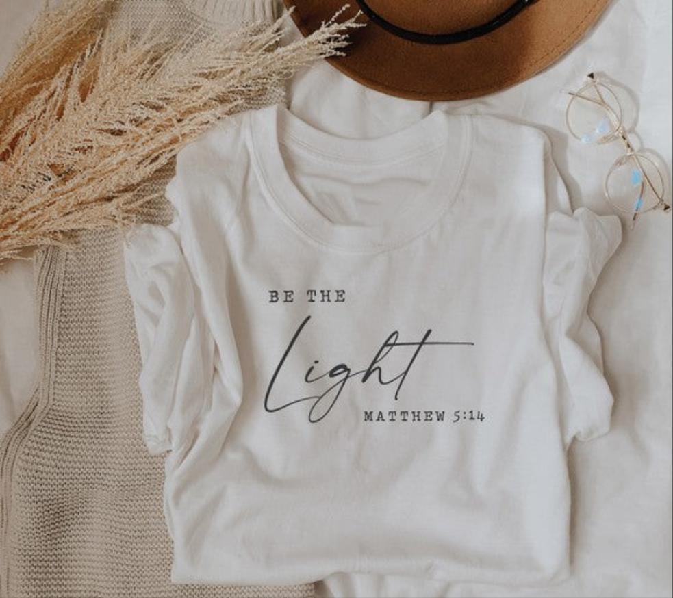 Be The Light  Graphic Tee-White S-XL