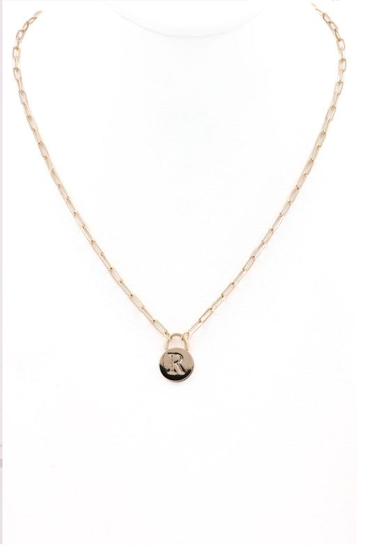 Monogram Pendant Chain Necklace