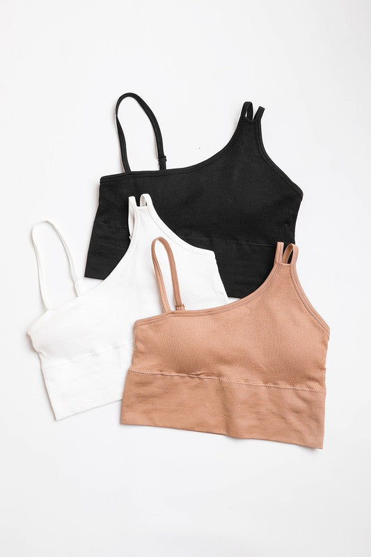 Shoulder Strap Brami Top -Black