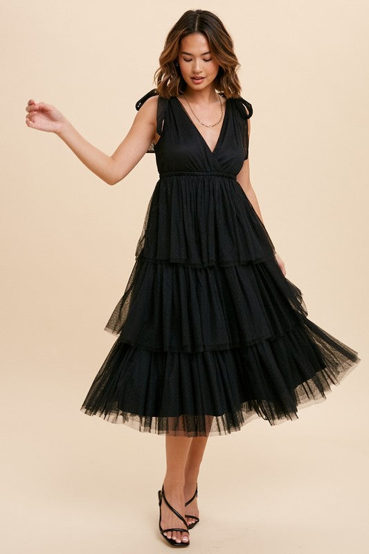 Tulle Bow Tie Midi Dress Medium Tulle Bow Tie Midi Dress Medium