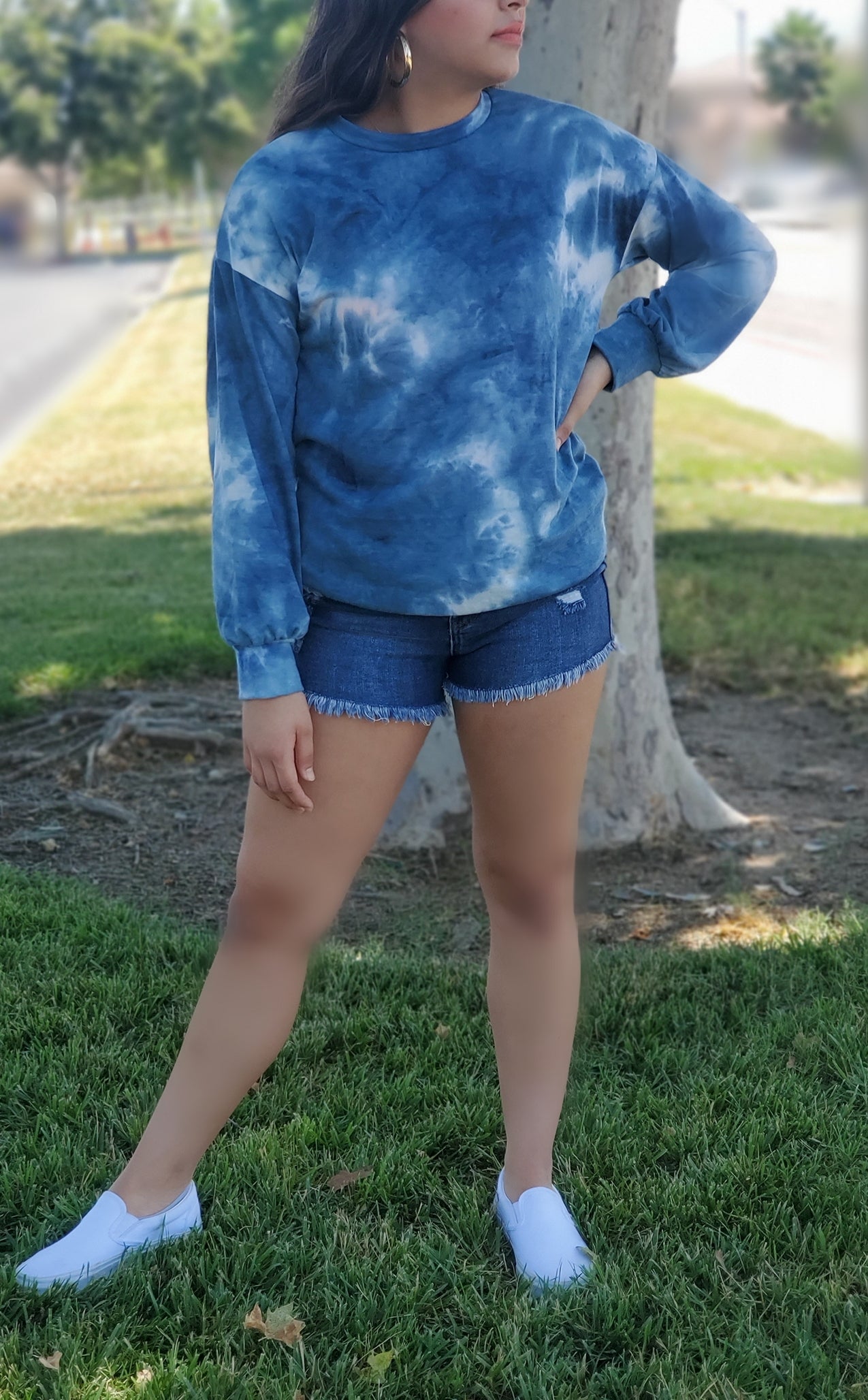 Little Bit Cloudy Tie Dye Sweatshirt Top