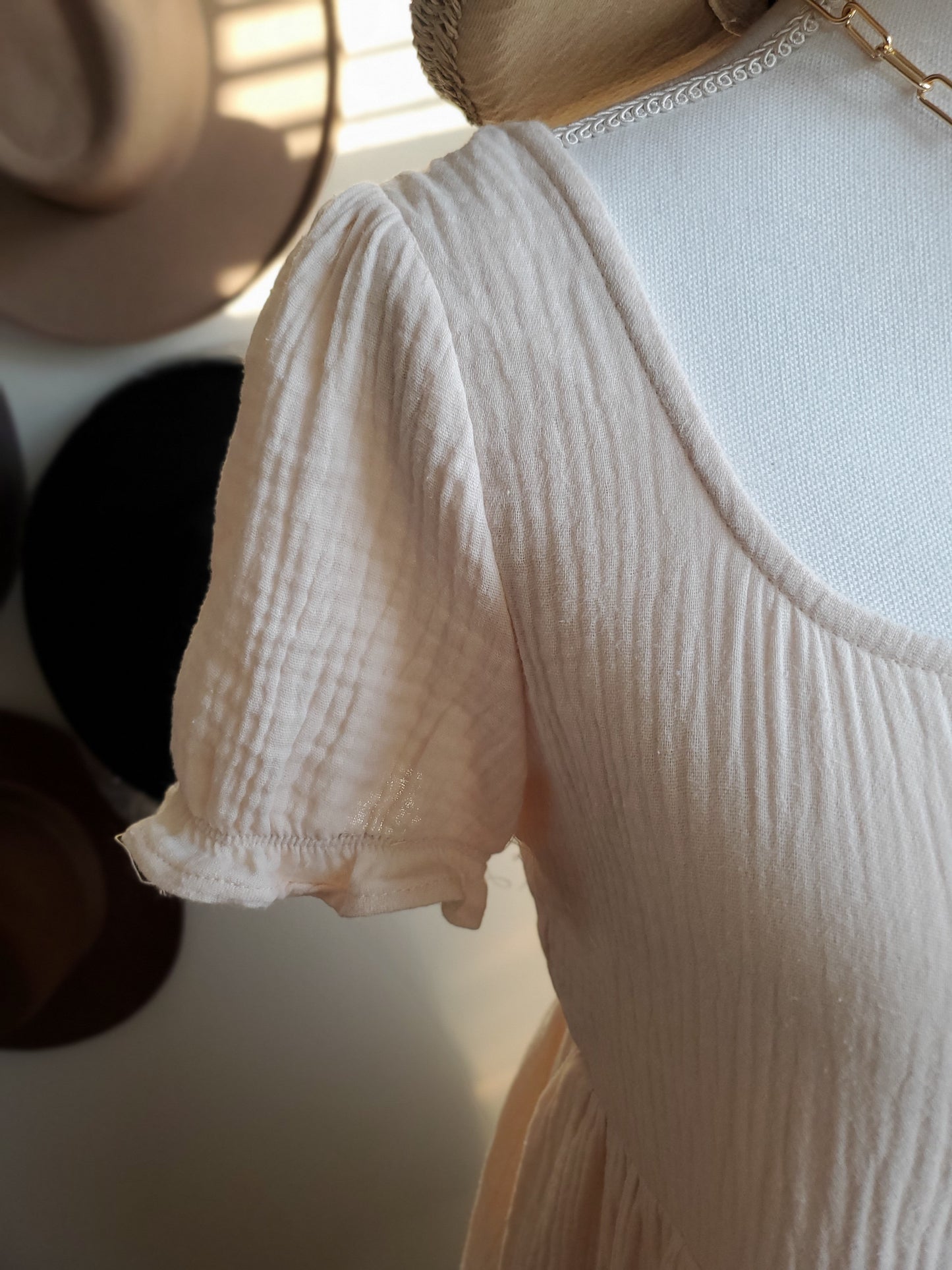 Cotton Gauze Babydoll Short Sleeve DRESS