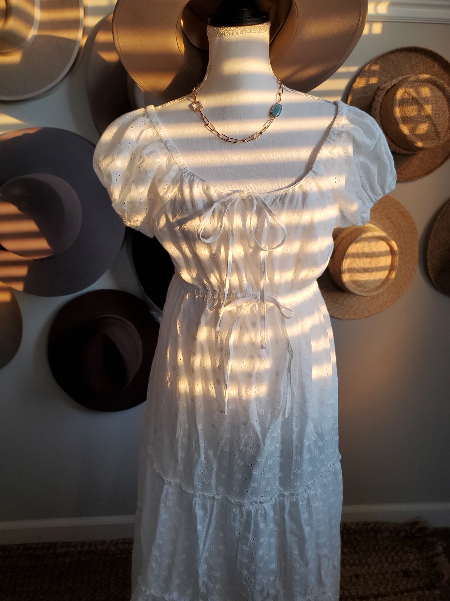 Stone pendant necklace-mint