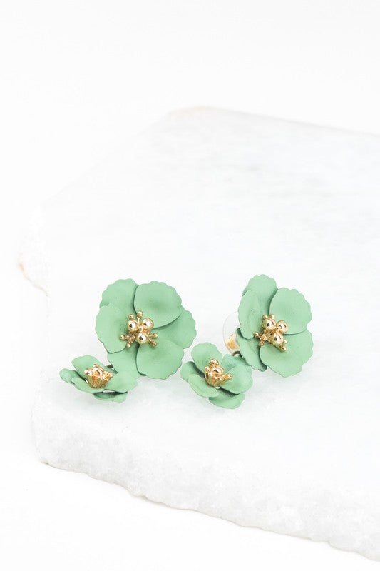 You Are Mint To Be Flower Drop Earrings
