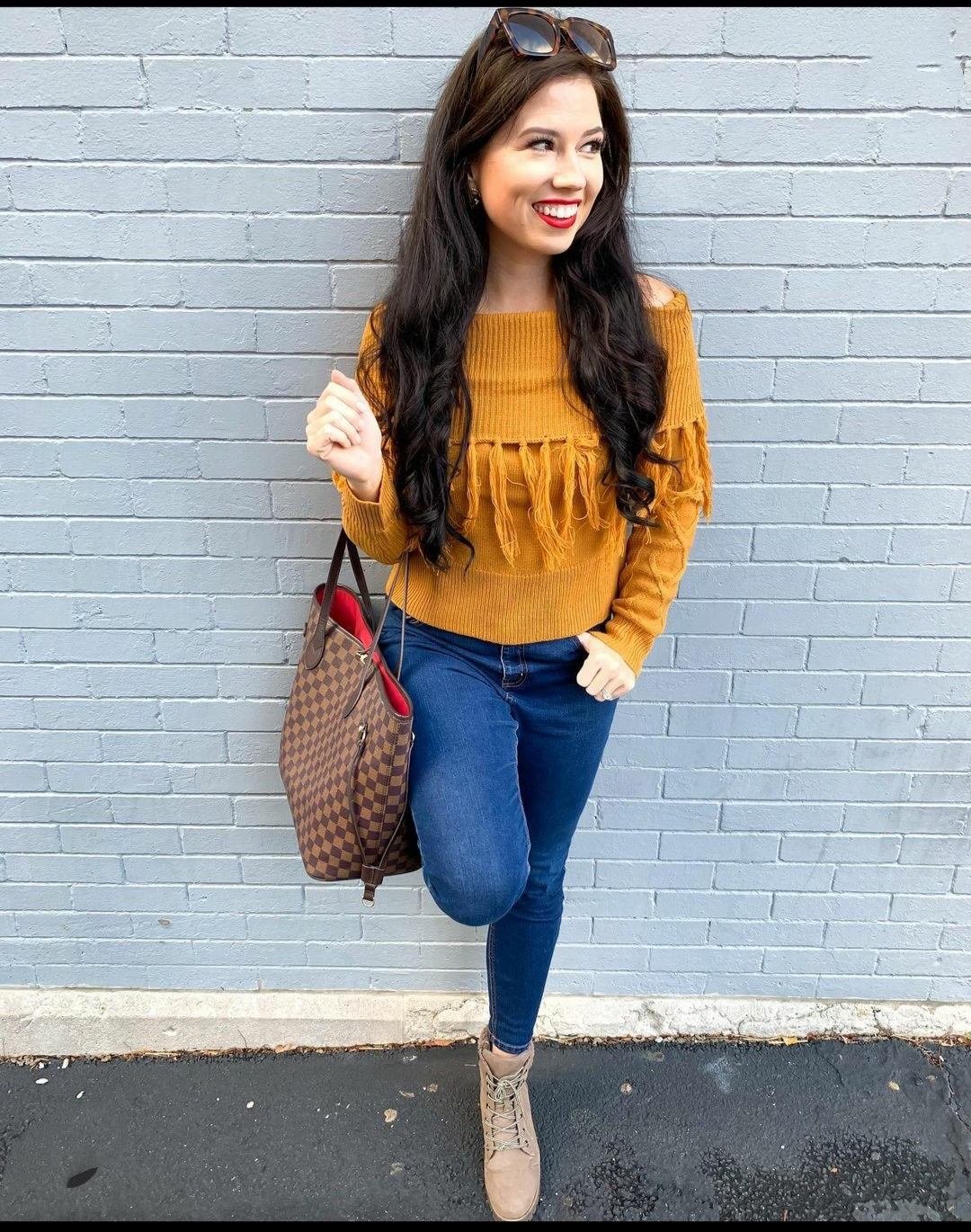 Off The Shoulder Fringe Sweater