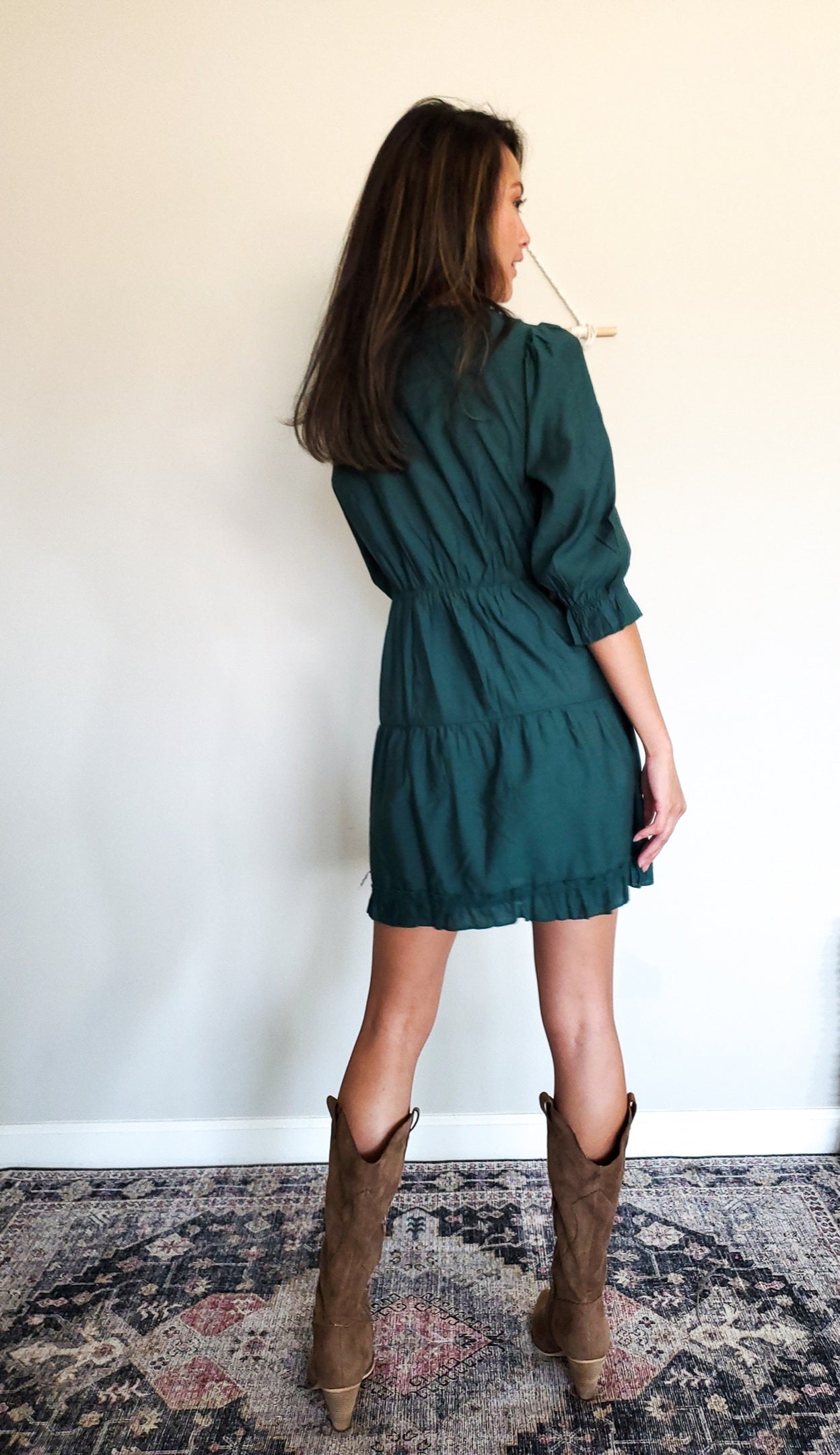 Ruffled Green Dress S-XL Small Ruffled Green Dress S-XL Small