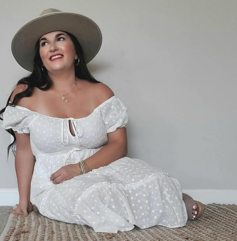 Tiered Eyelet Midi Dress