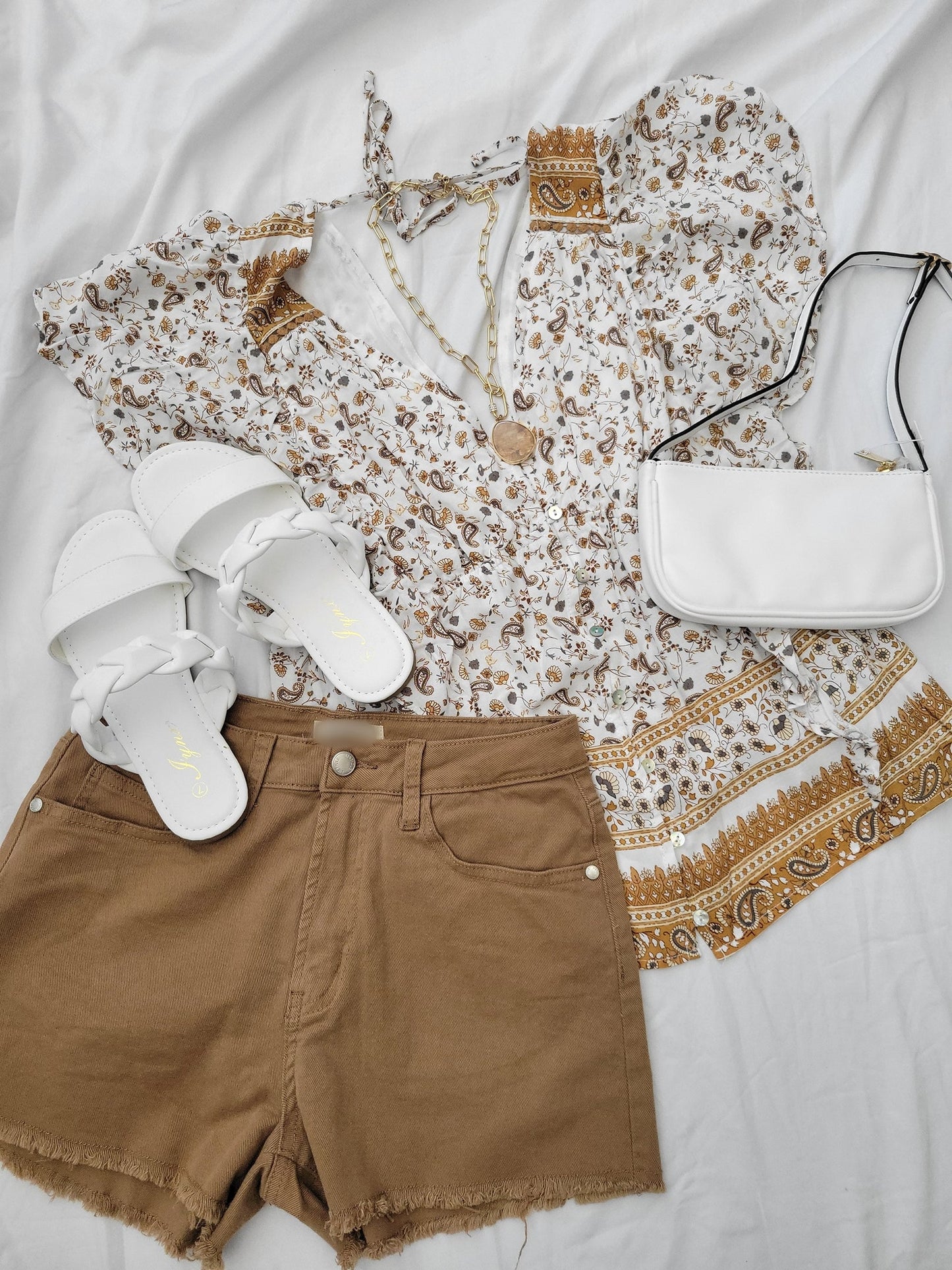 Button Down Top With Open Back Top