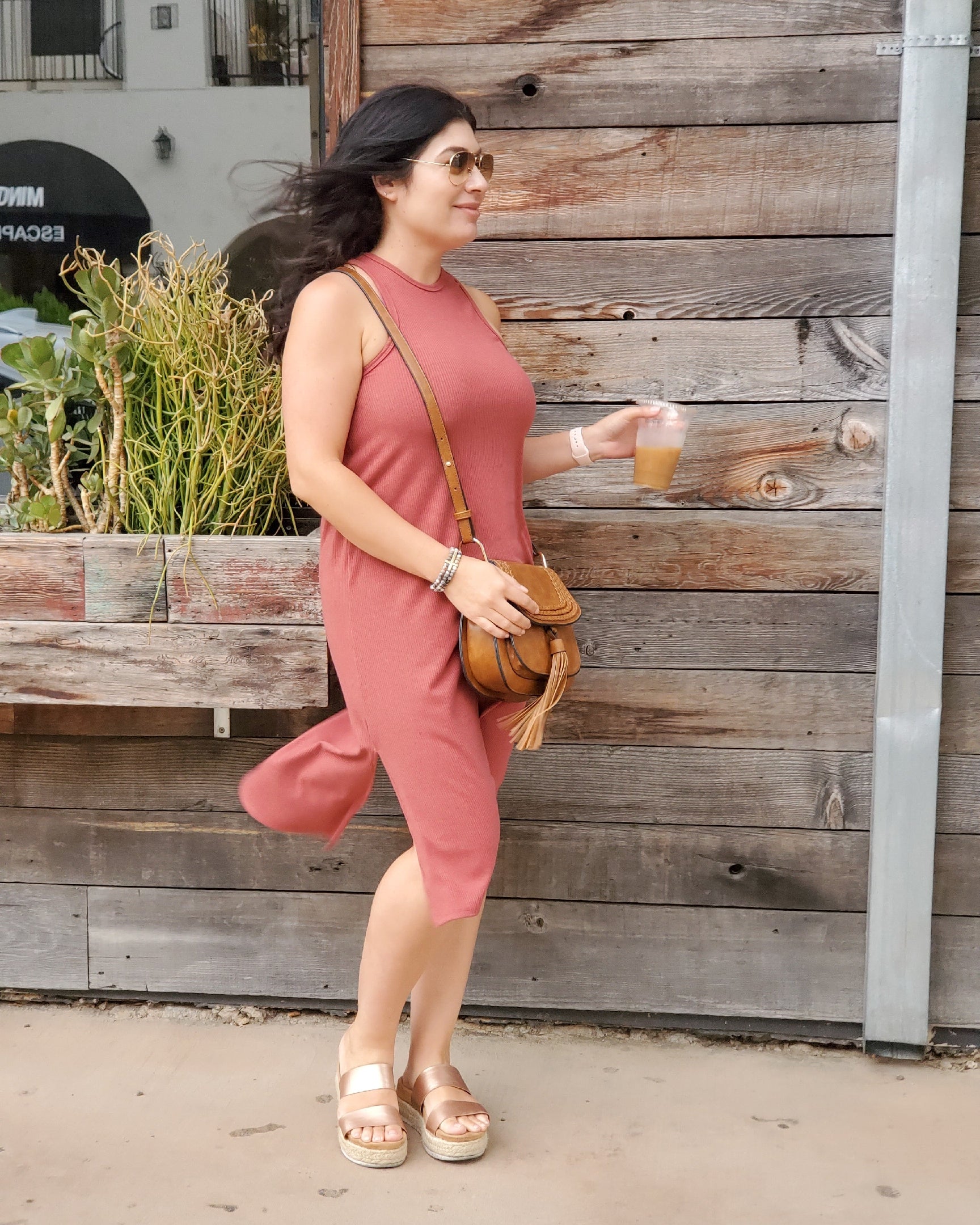midi tank dress with side slits Charcoal Side Slit Maternity Midi Tank Dress