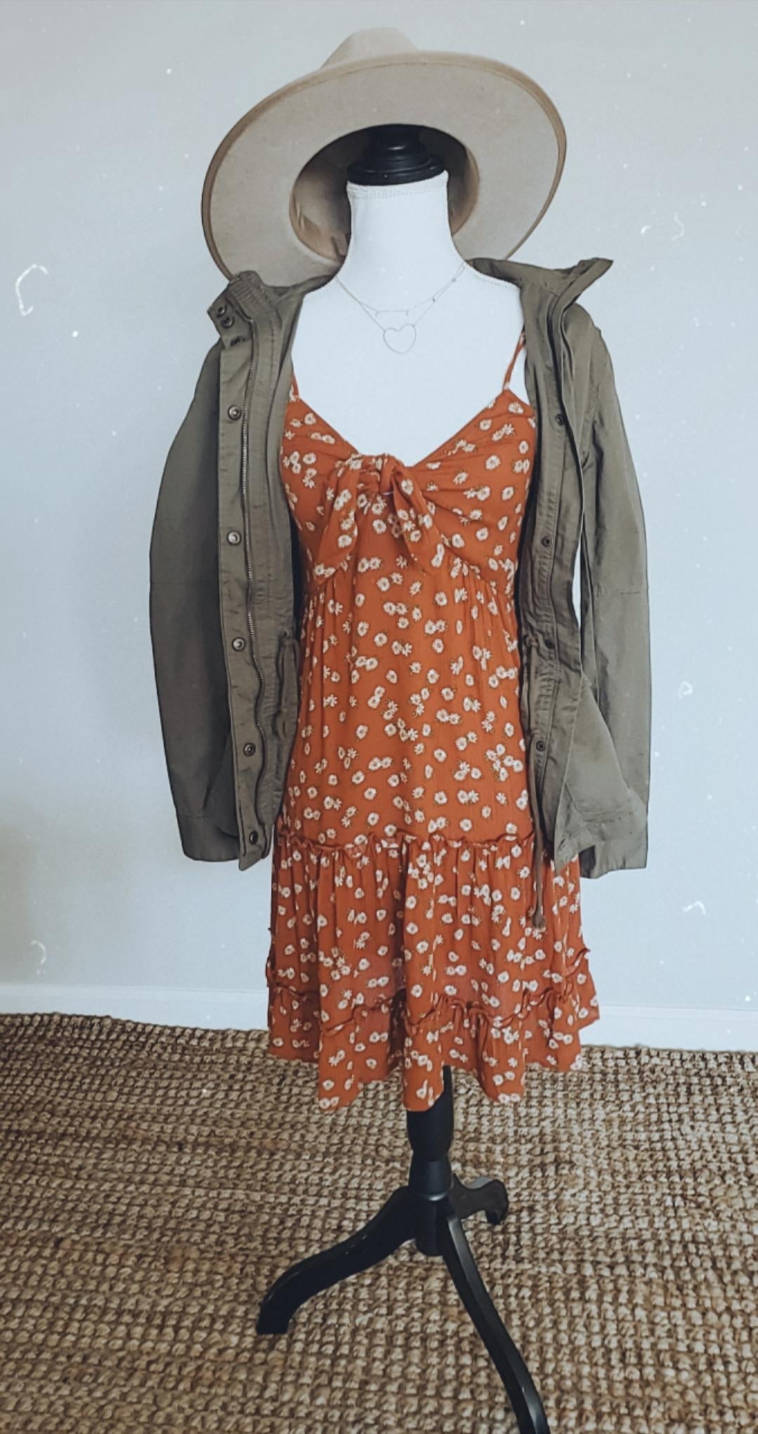 Tiered Strap Floral Dress