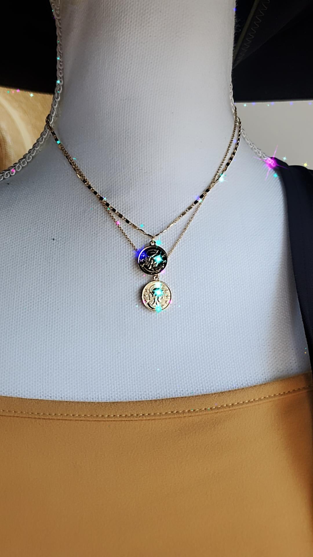 Two Layer Gold Coin Necklace