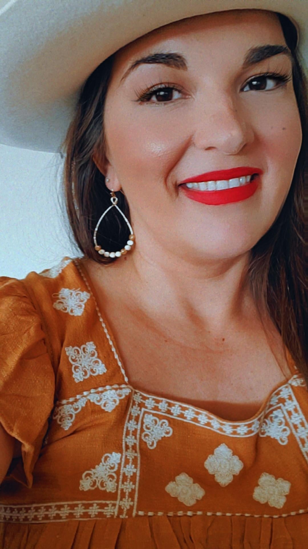 You're So Golden Embroidered Square Neck Babydoll Top