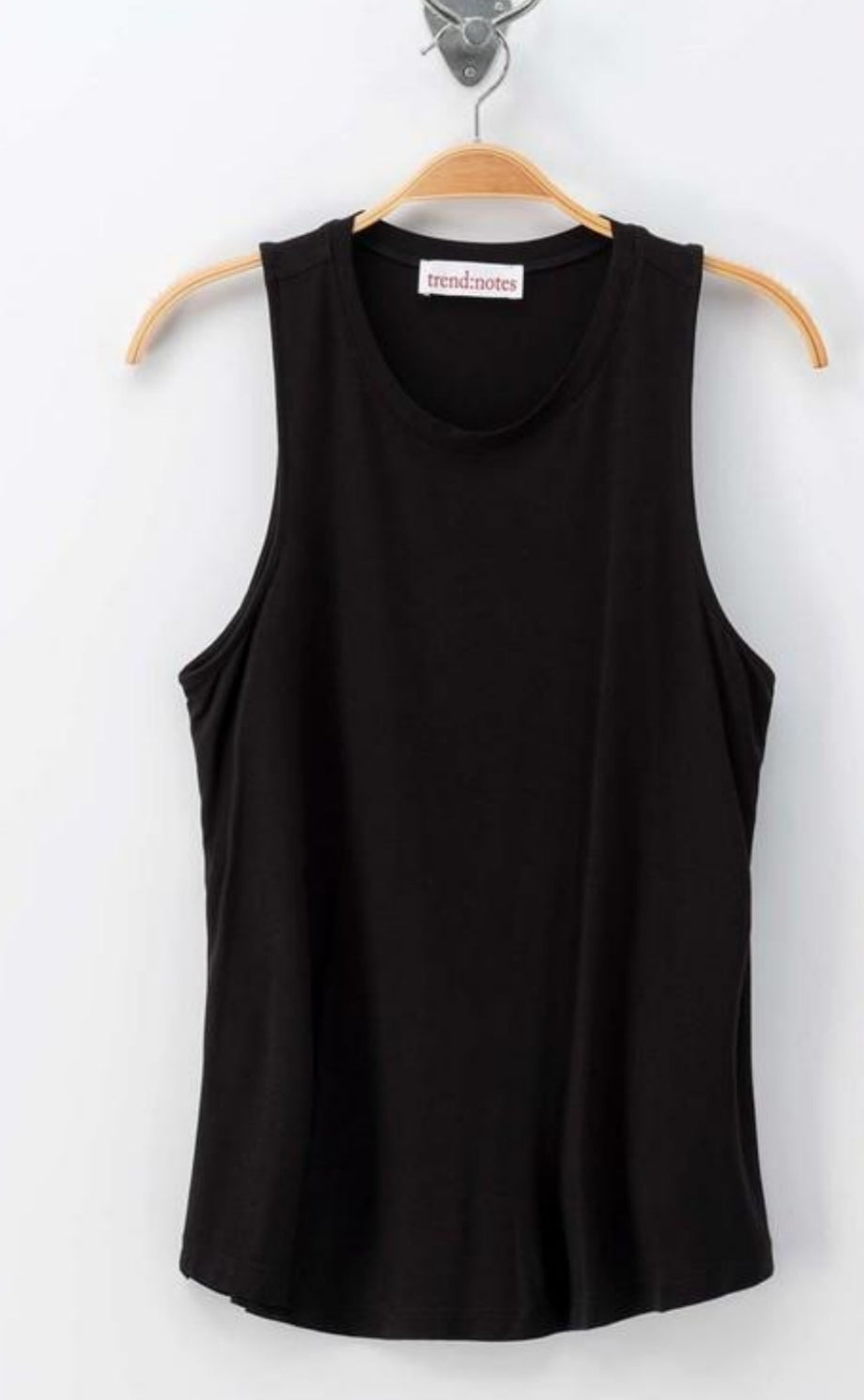 Swing Crew Neck Tank Top-Black
