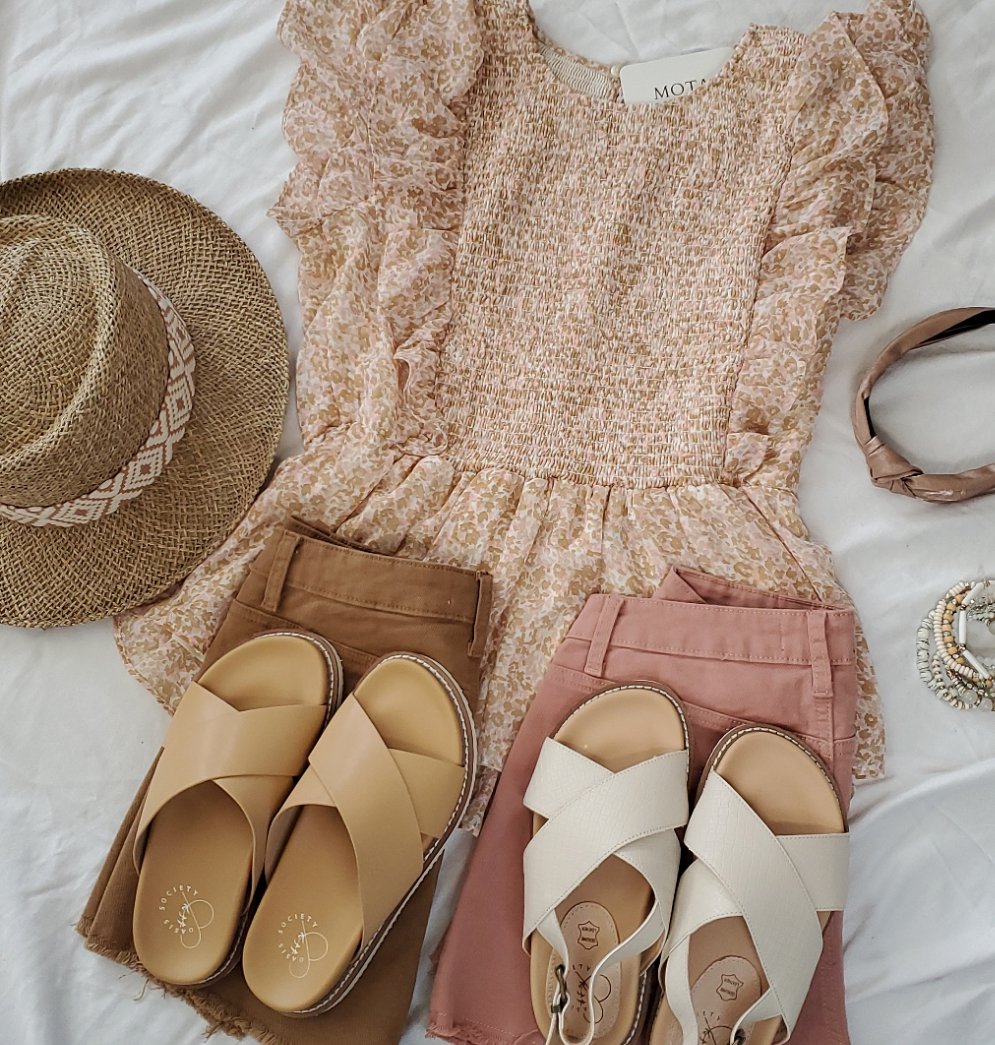 Smocked Ruffle Peplum Top