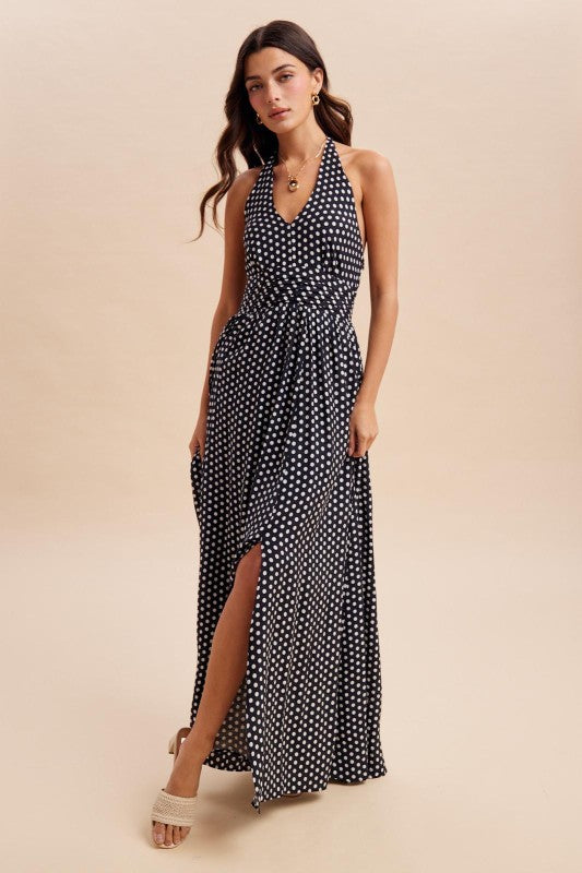 Susan Polka Dot Halter Dress