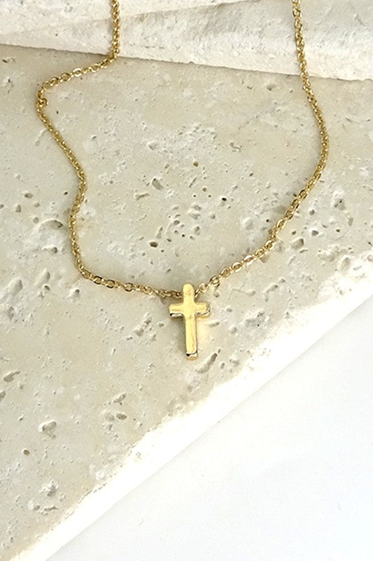 Classic Mini Cross Necklace Gold Silver