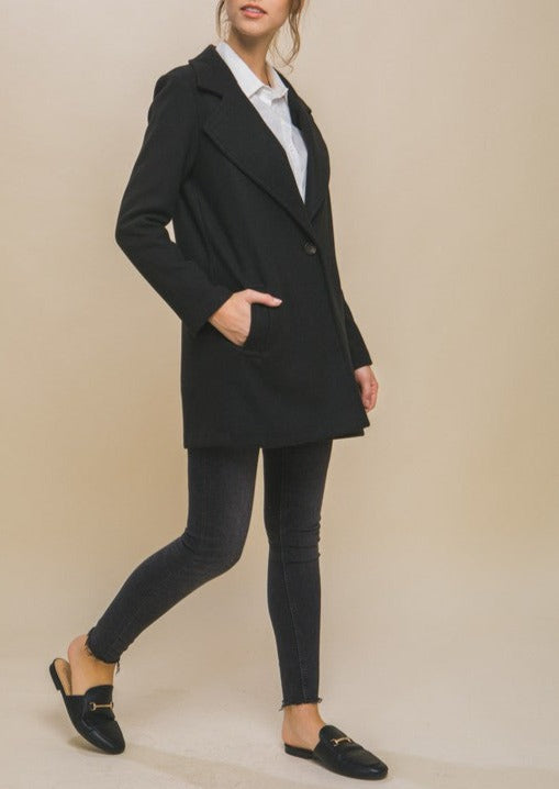 Fleece Mid-Long Line Coat S-XL