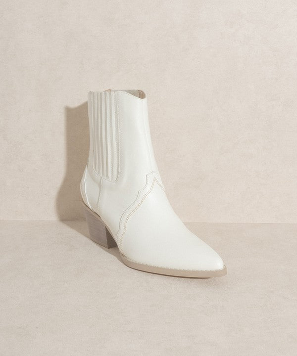 Yvonne Paneled Western White Bootie