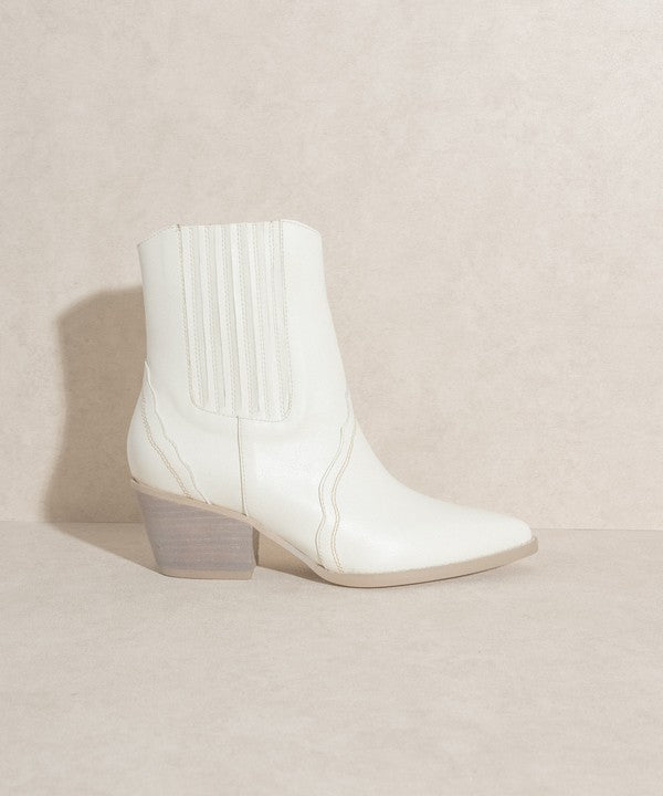 Yvonne Paneled Western White Bootie